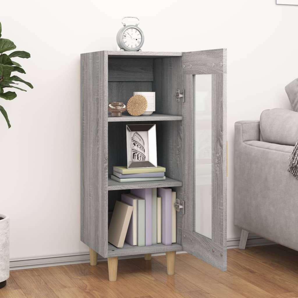 vidaXL Dressoir 34,5x34x90 cm bewerkt hout grijs sonoma eikenkleurig