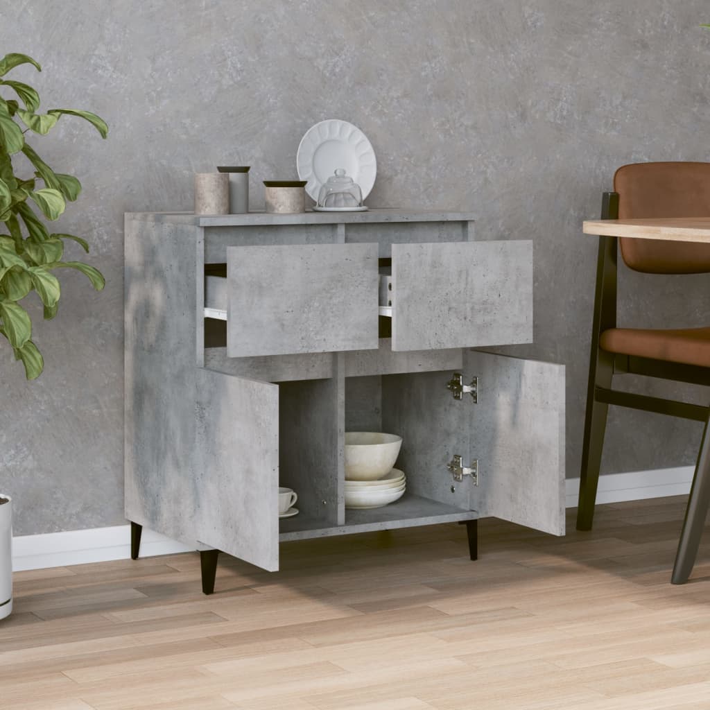 vidaXL Dressoir 60x35x70 cm bewerkt hout betongrijs