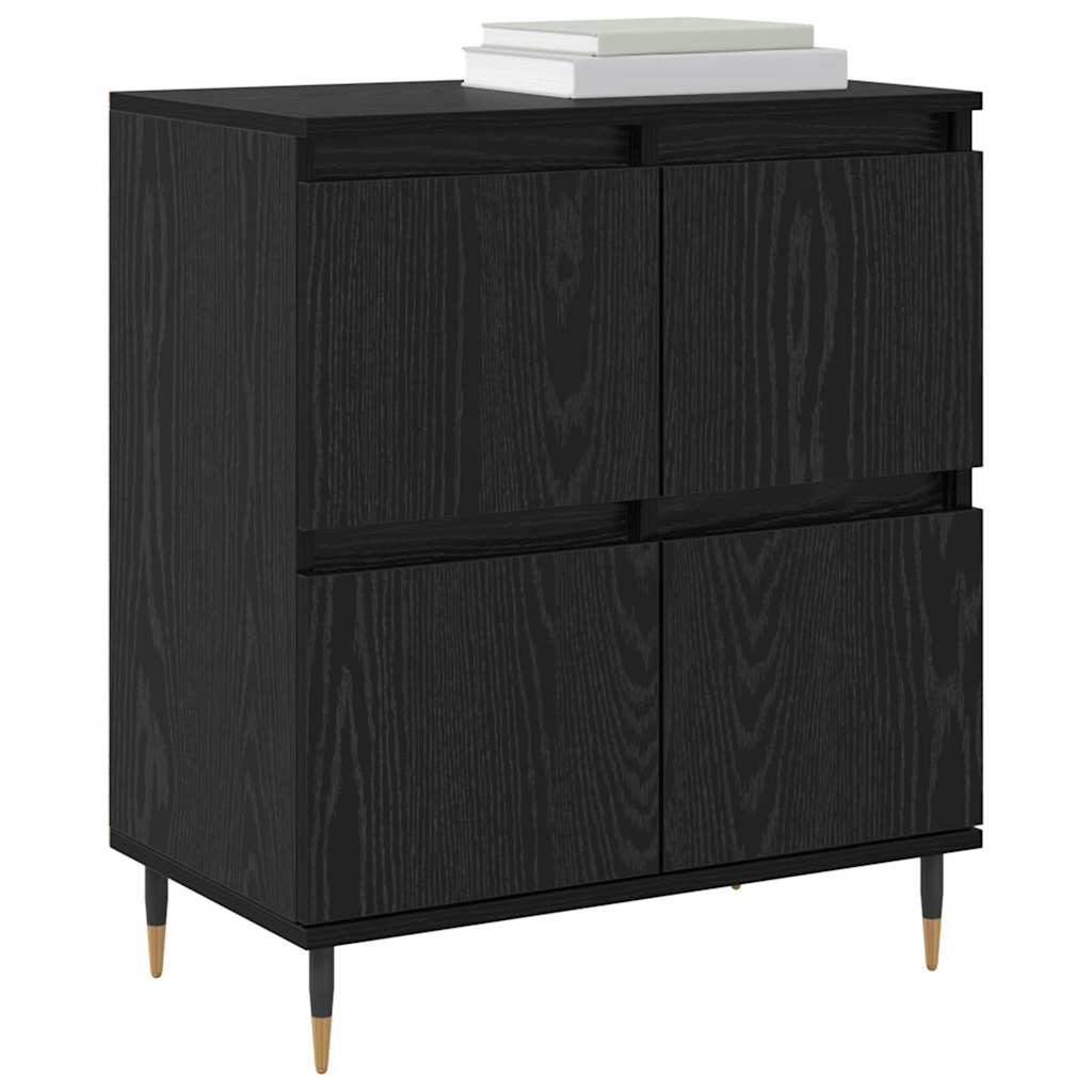 vidaXL Dressoir met opslag met de deur Zwart 60 x 35 x 70 cm Bewerkt hout