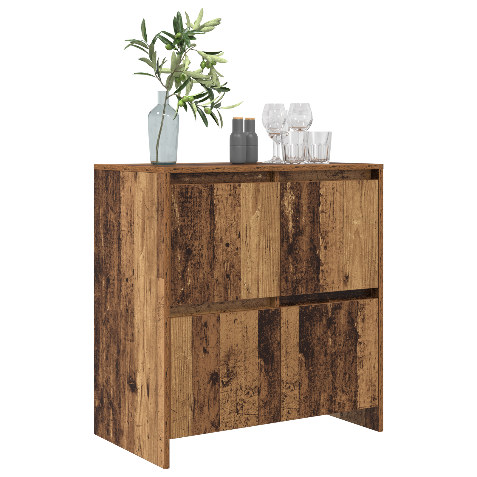 vidaXL Dressoir met de deur Oud hout 70 x 41 x 75 cm Bewerkt hout