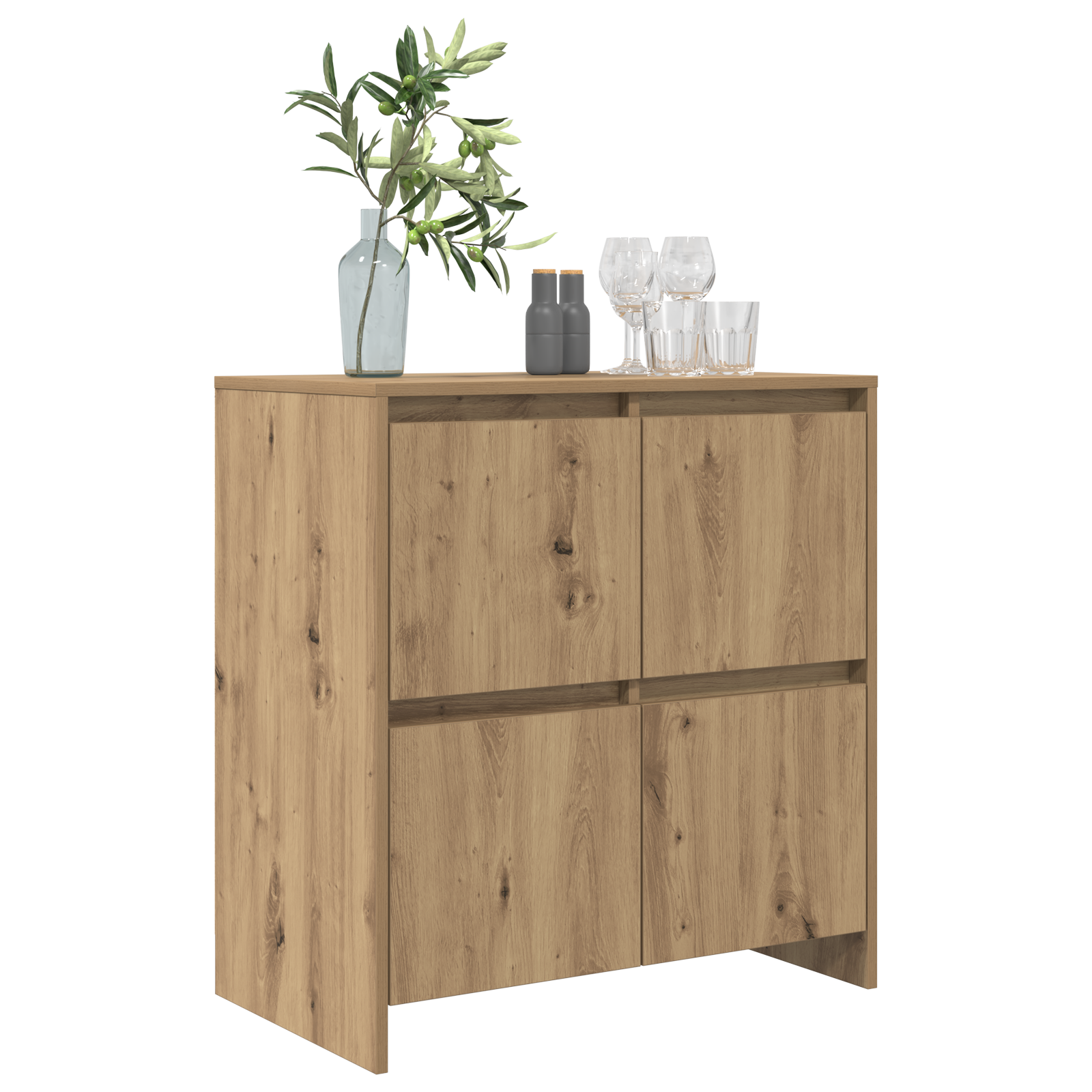 vidaXL Dressoir artisanaal eikenkleurig 70 x 41 x 75 cm Bewerkt hout