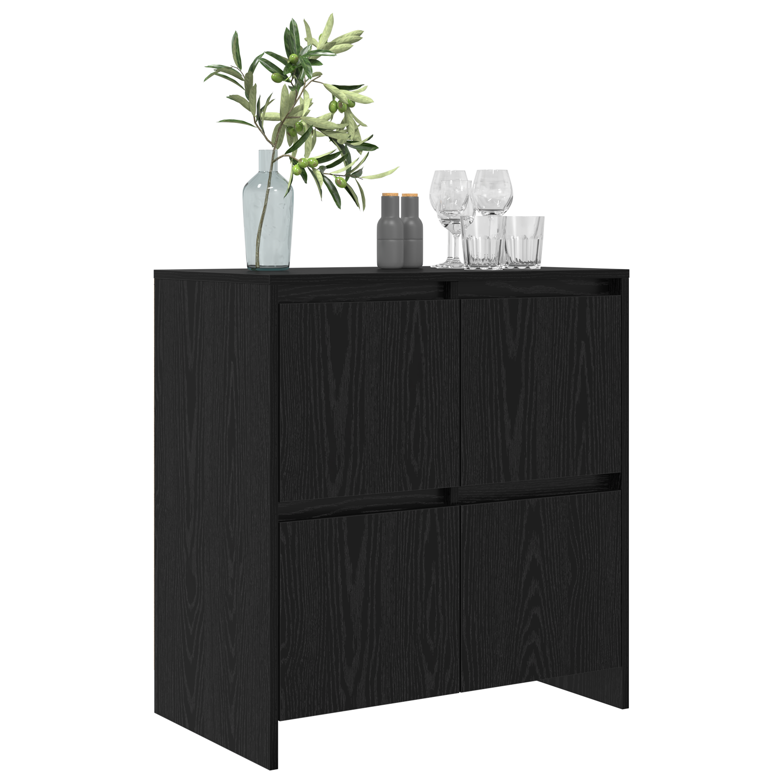 vidaXL Dressoir met de deur Zwart eiken 70 x 41 x 75 cm Bewerkt hout