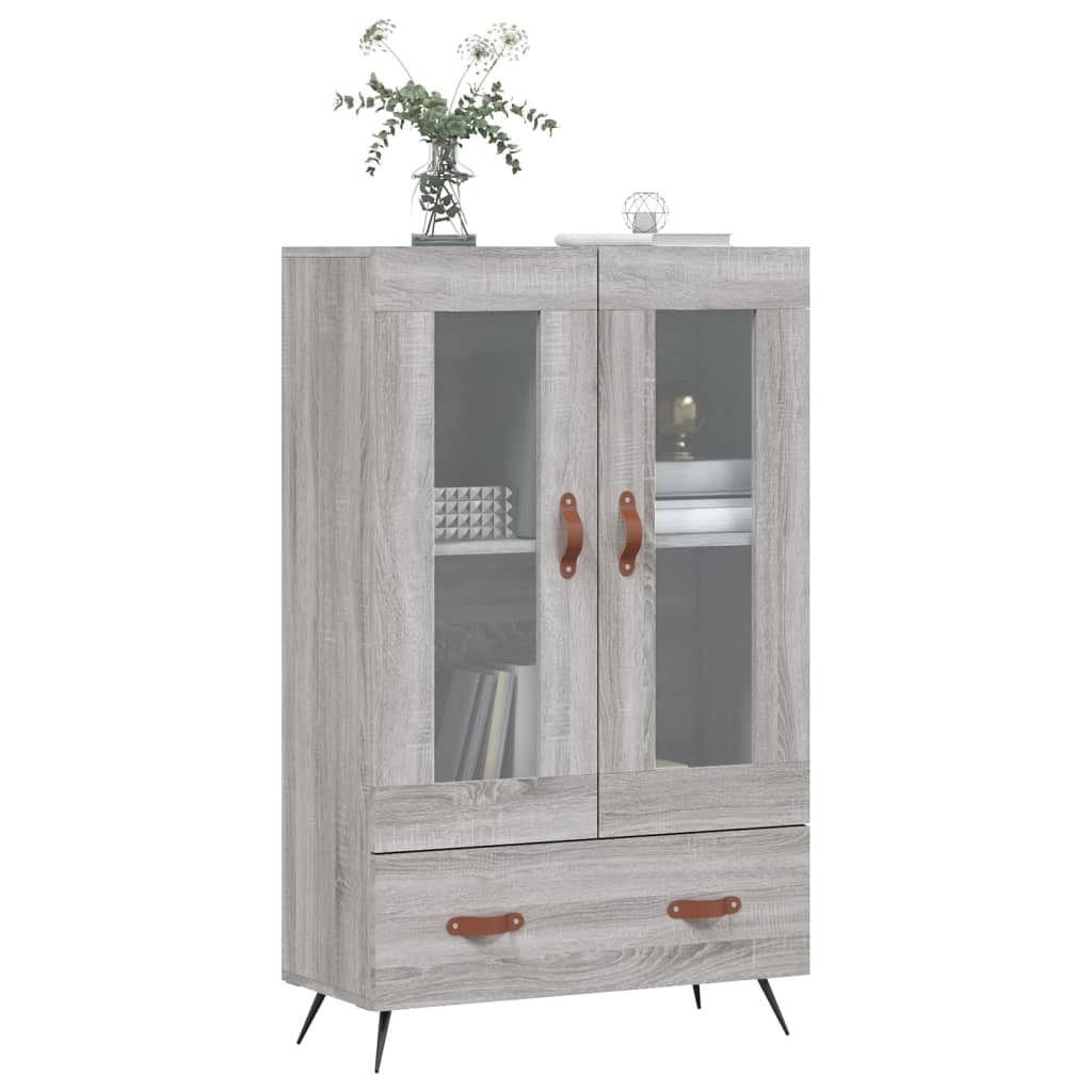 vidaXL Hoge kast 69,5x31x115 cm bewerkt hout grijs sonoma eikenkleurig
