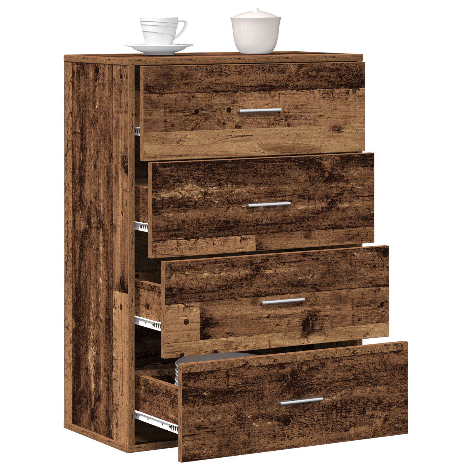 vidaXL Dressoir met lade Oud hout 60 x 31 x 84 cm Spaanplaat