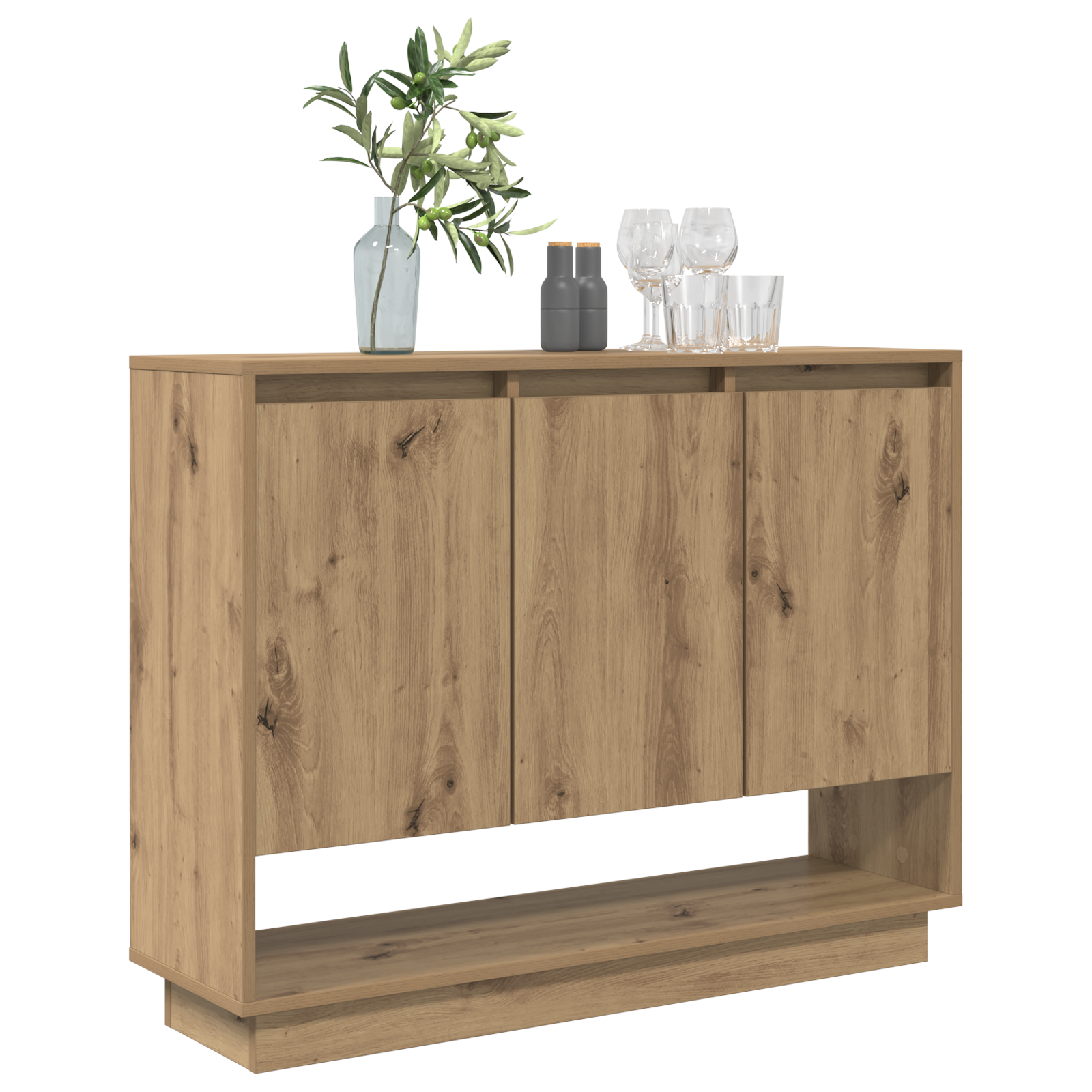 vidaXL Dressoir artisanaal eikenkleurig 97 x 29 x 75 cm Bewerkt hout