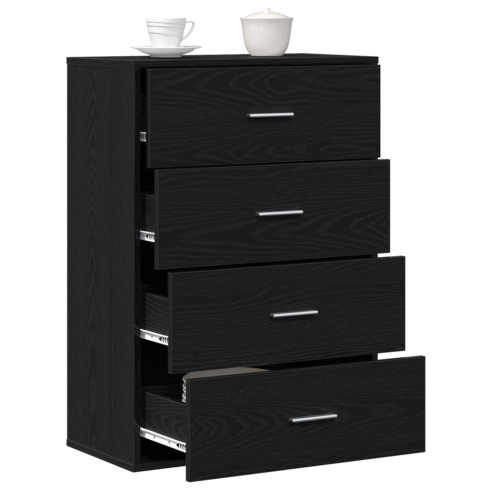 vidaXL Dressoir met lade Zwart eiken 60 x 31 x 84 cm Spaanplaat