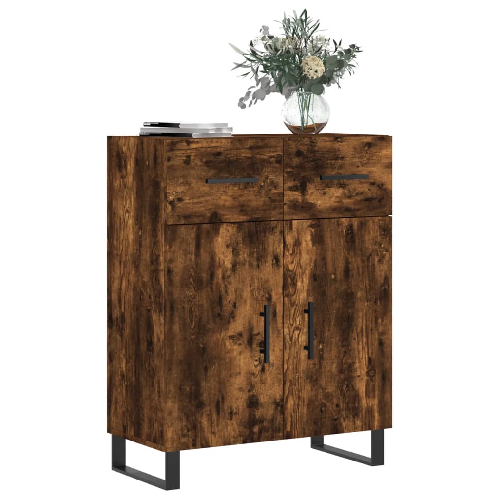 vidaXL Dressoir 69,5x34x90 cm bewerkt hout gerookt eikenkleurig