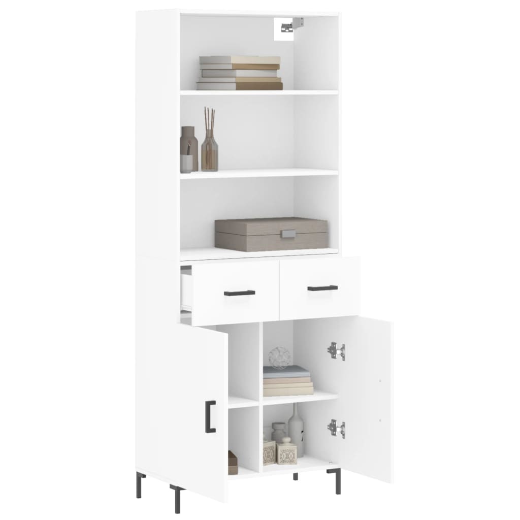 vidaXL Hoge kast 69,5x34x180 cm bewerkt hout wit