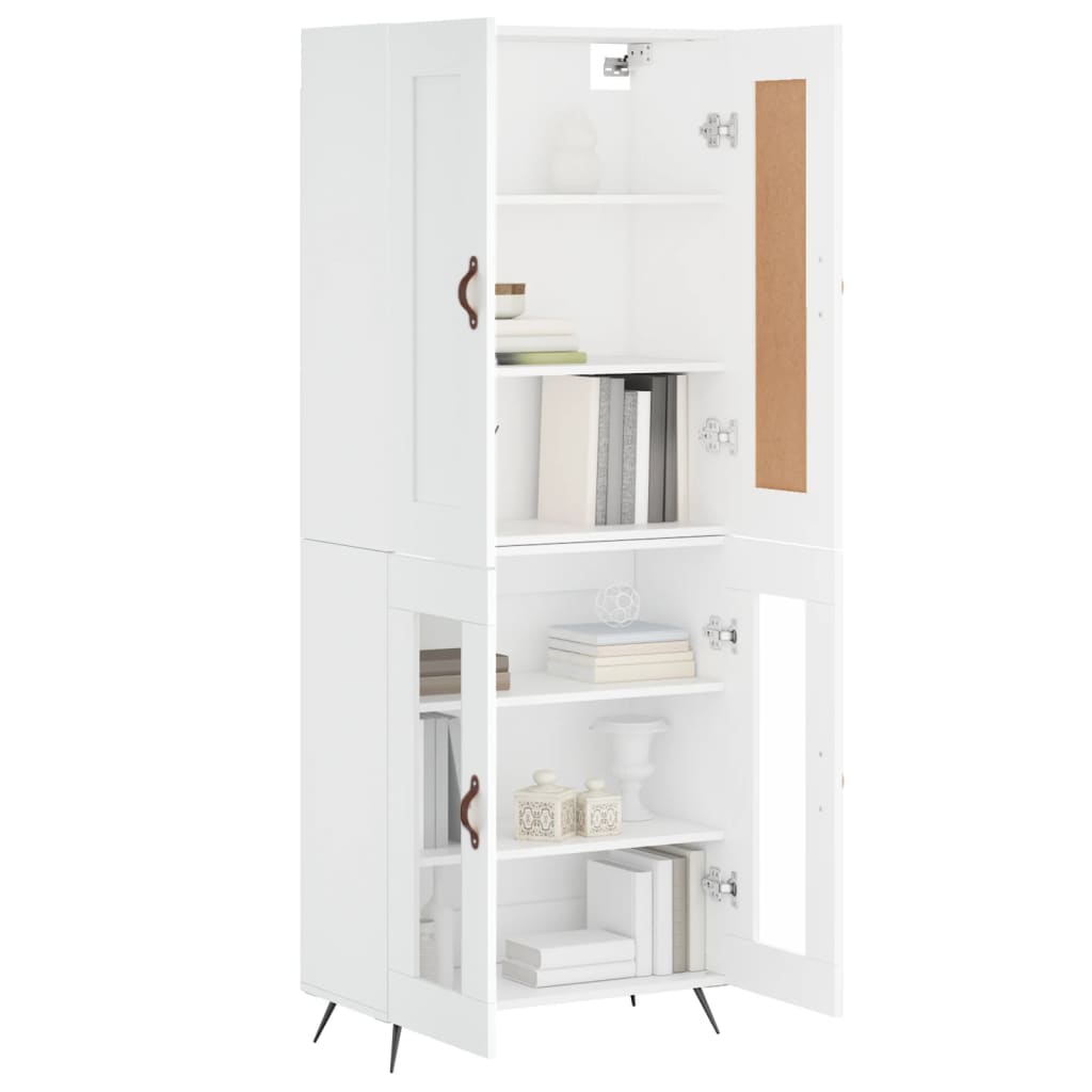 vidaXL Hoge kast 69,5x34x180 cm bewerkt hout wit