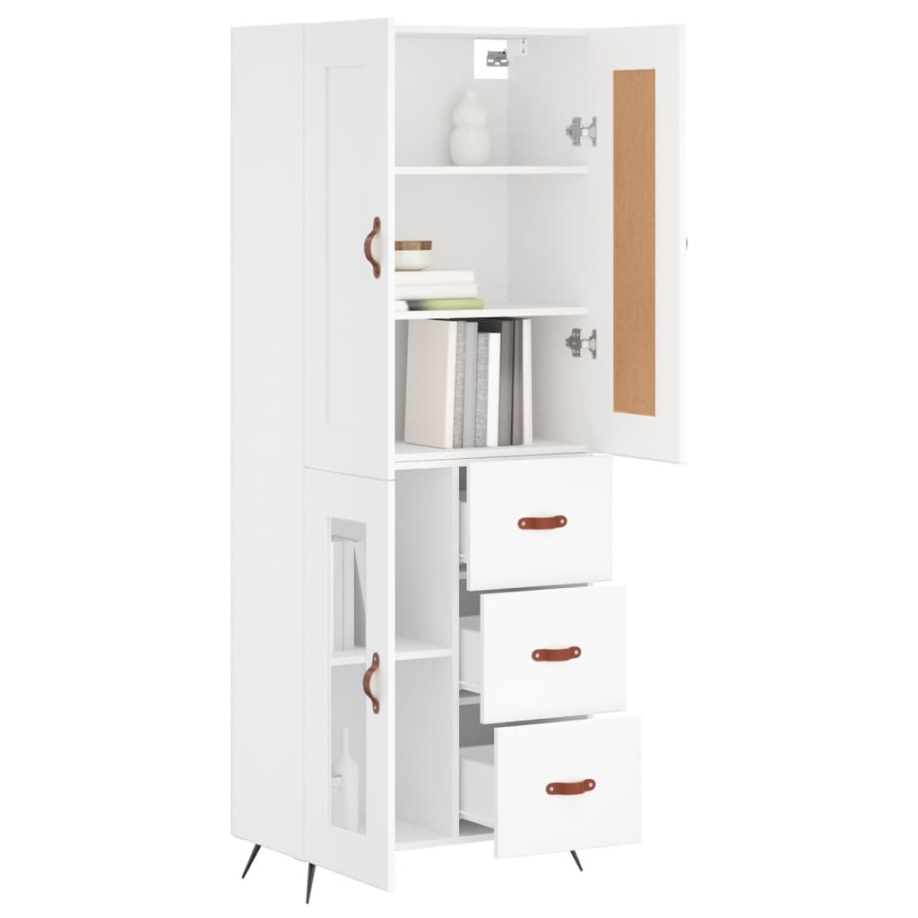 vidaXL Hoge kast 69,5x34x180 cm bewerkt hout wit
