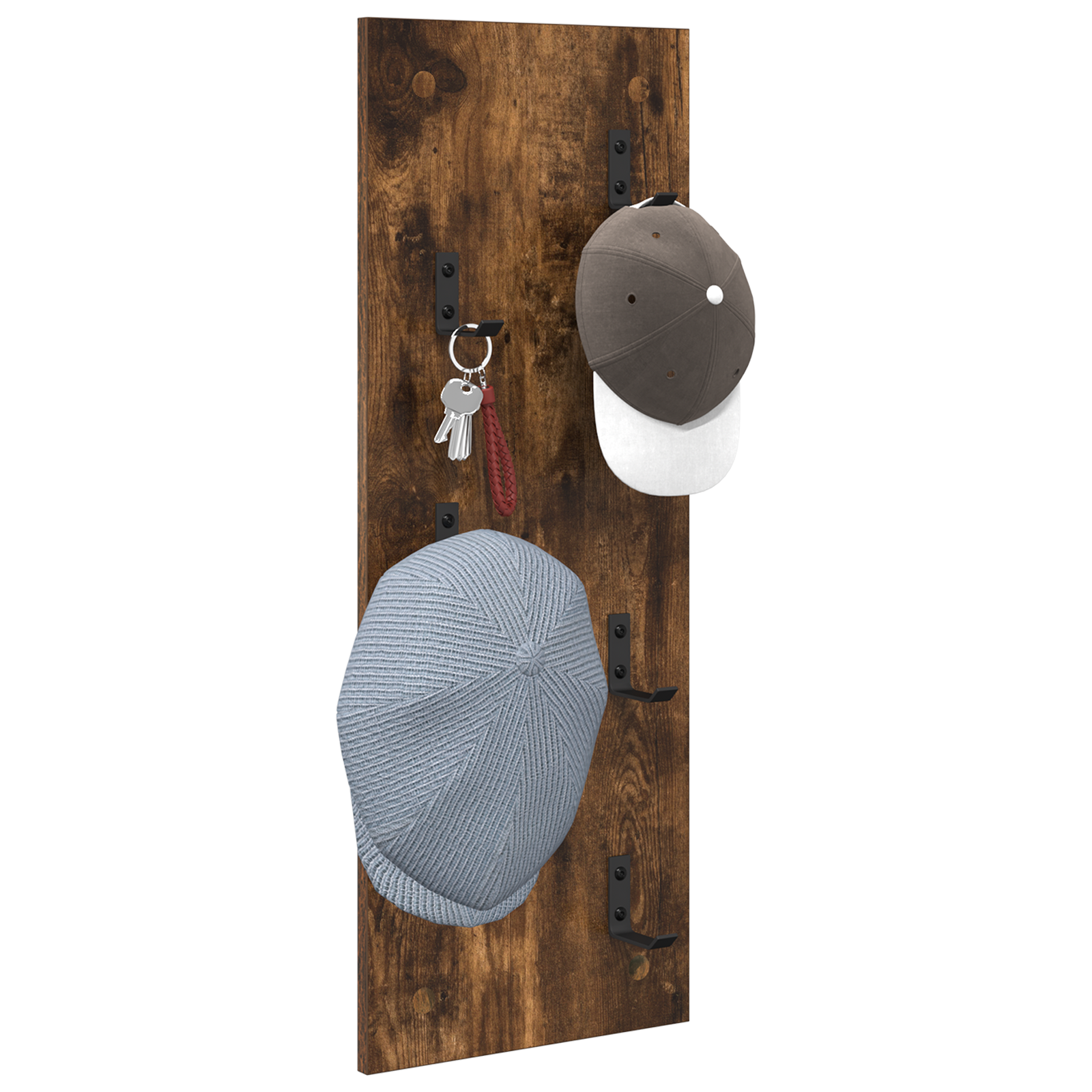 vidaXL Wandgemonteerde kapstok Gerookt eiken 30 x 1.5 x 80 cm
