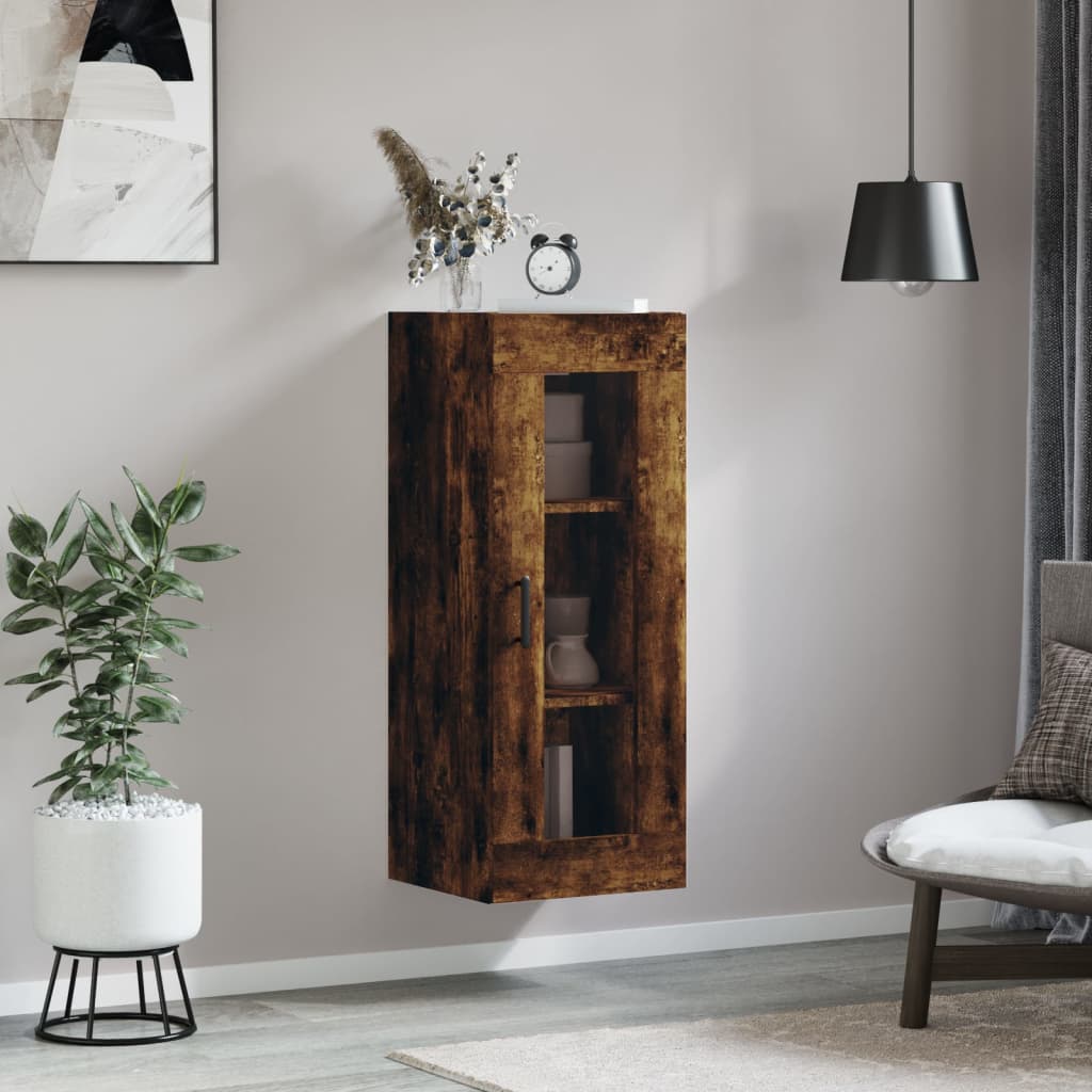 vidaXL Wandkast 34,5x34x90 cm gerookt eikenkleurig