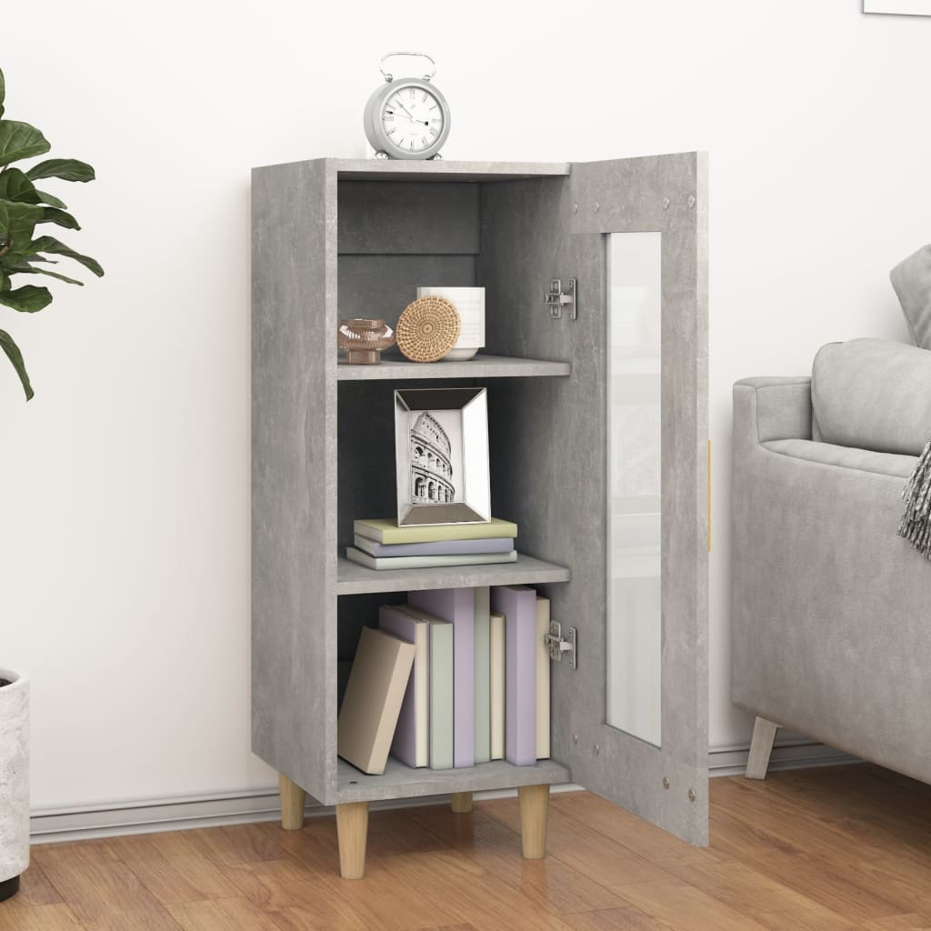 vidaXL Dressoir 34,5x34x90 cm bewerkt hout betongrijs