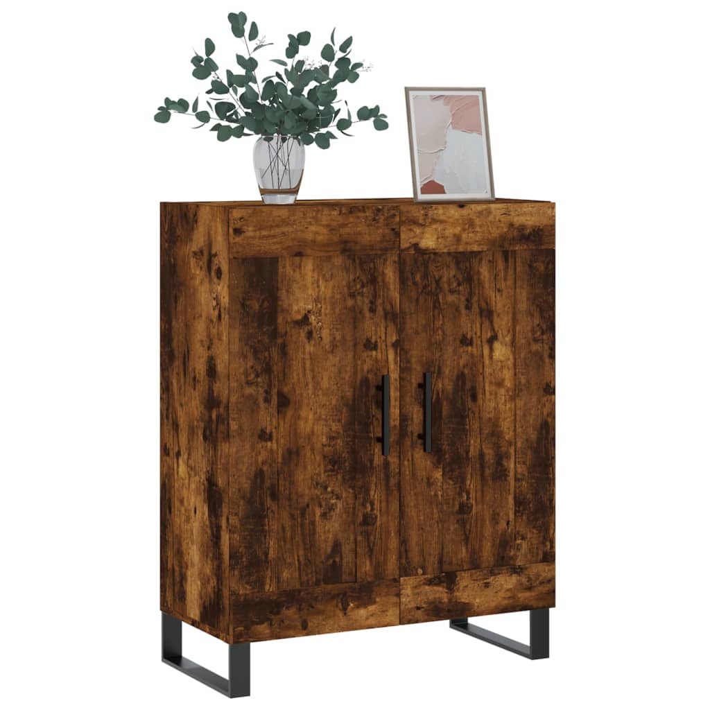 vidaXL Dressoir 69,5x34x90 cm bewerkt hout gerookt eikenkleurig