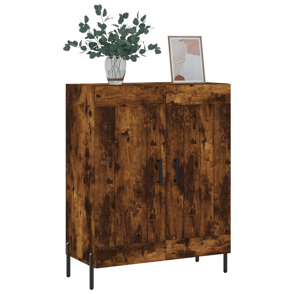 vidaXL Dressoir 69,5x34x90 cm bewerkt hout gerookt eikenkleurig