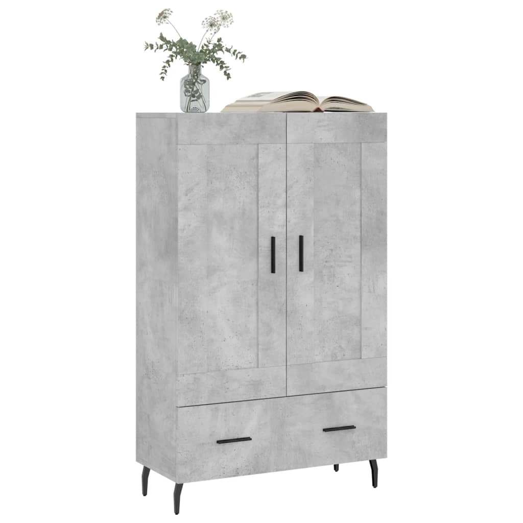 vidaXL Hoge kast 69,5x31x115 cm bewerkt hout betongrijs