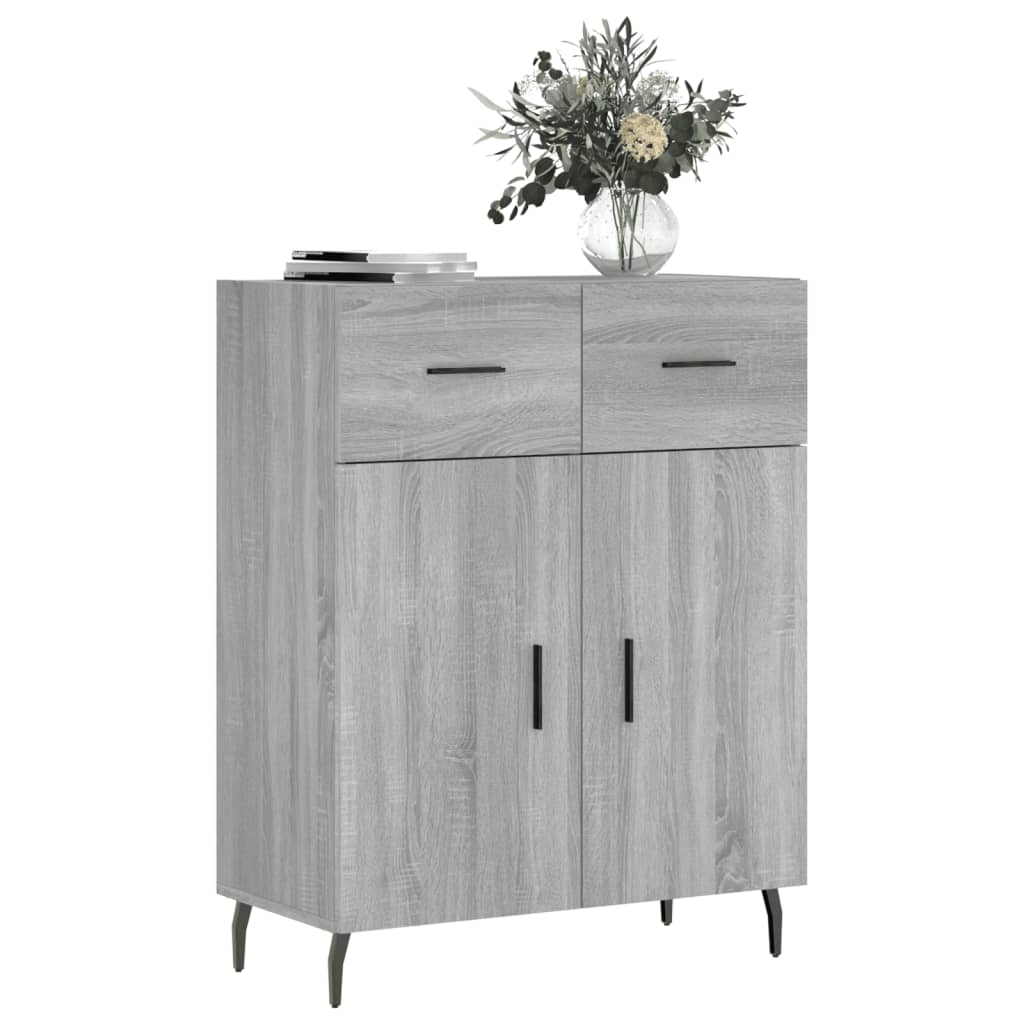 vidaXL Dressoir 69,5x34x90 cm bewerkt hout grijs sonoma eikenkleurig