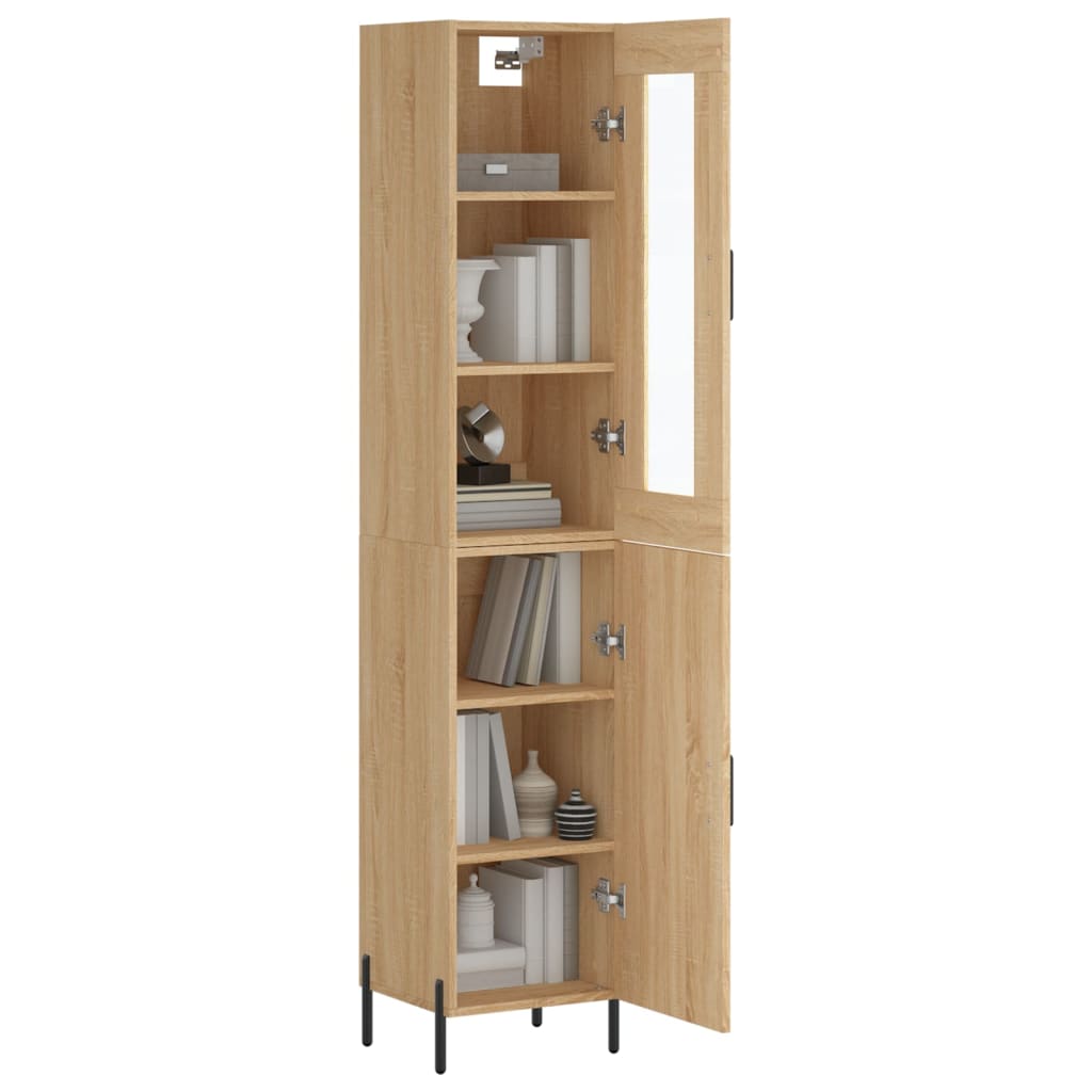 vidaXL Hoge kast 34,5x34x180 cm bewerkt hout sonoma eikenkleurig