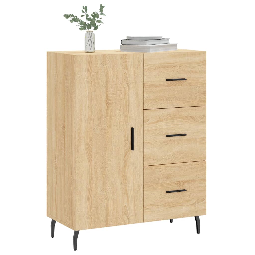 vidaXL Dressoir 69,5x34x90 cm bewerkt hout sonoma eikenkleurig