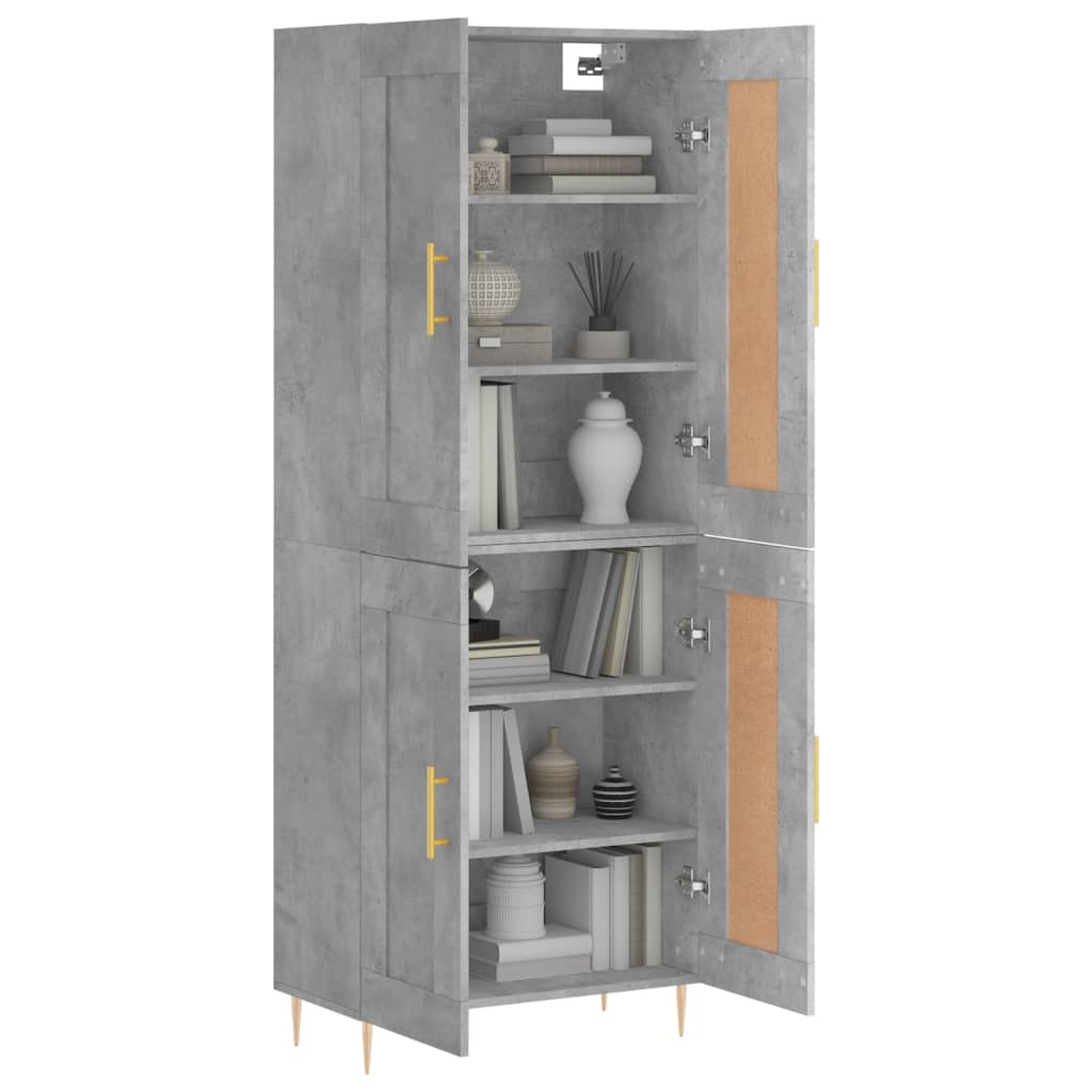 vidaXL Hoge kast 69,5x34x180 cm bewerkt hout betongrijs