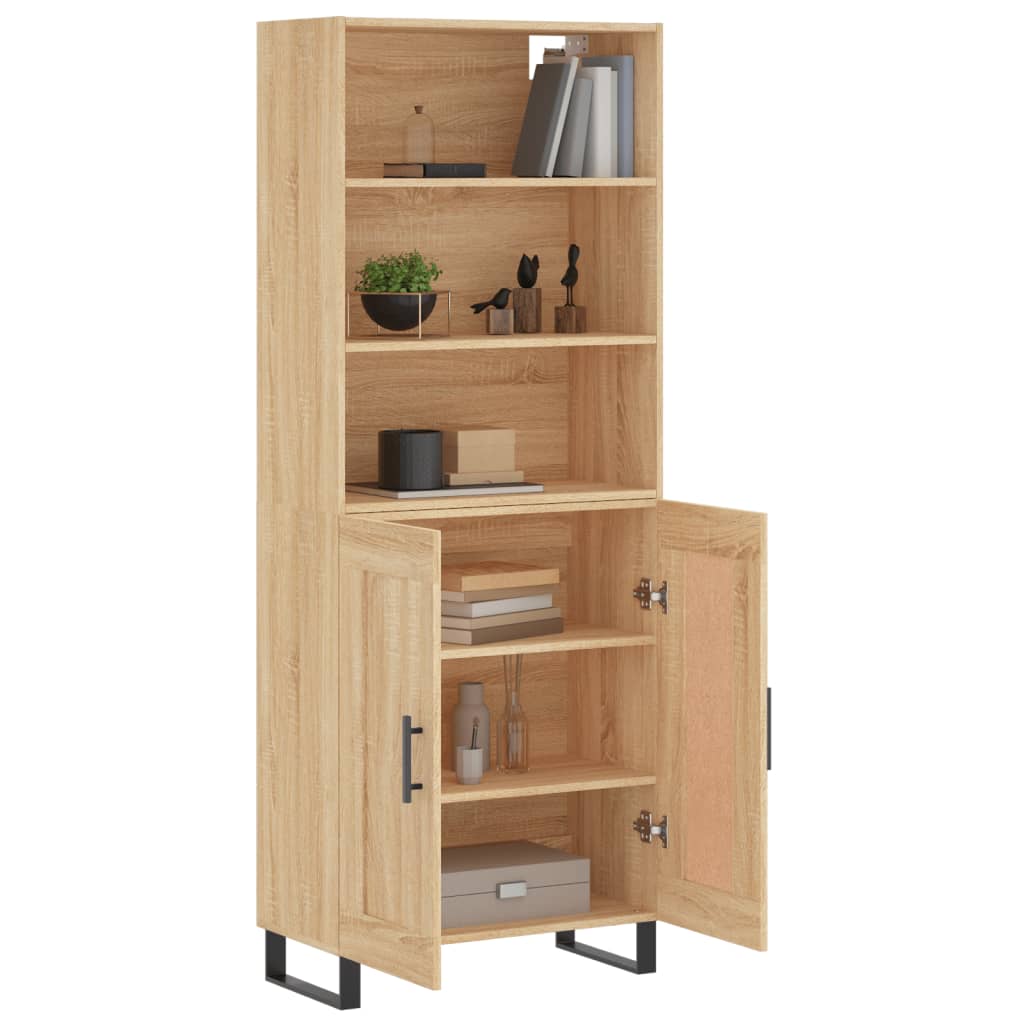 vidaXL Hoge kast 69,5x34x180 cm bewerkt hout sonoma eikenkleurig
