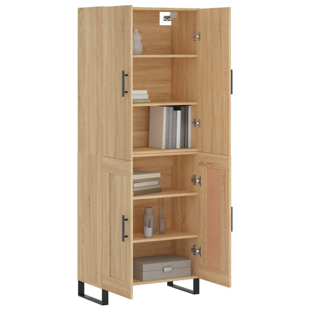 vidaXL Hoge kast 69,5x34x180 cm bewerkt hout sonoma eikenkleurig