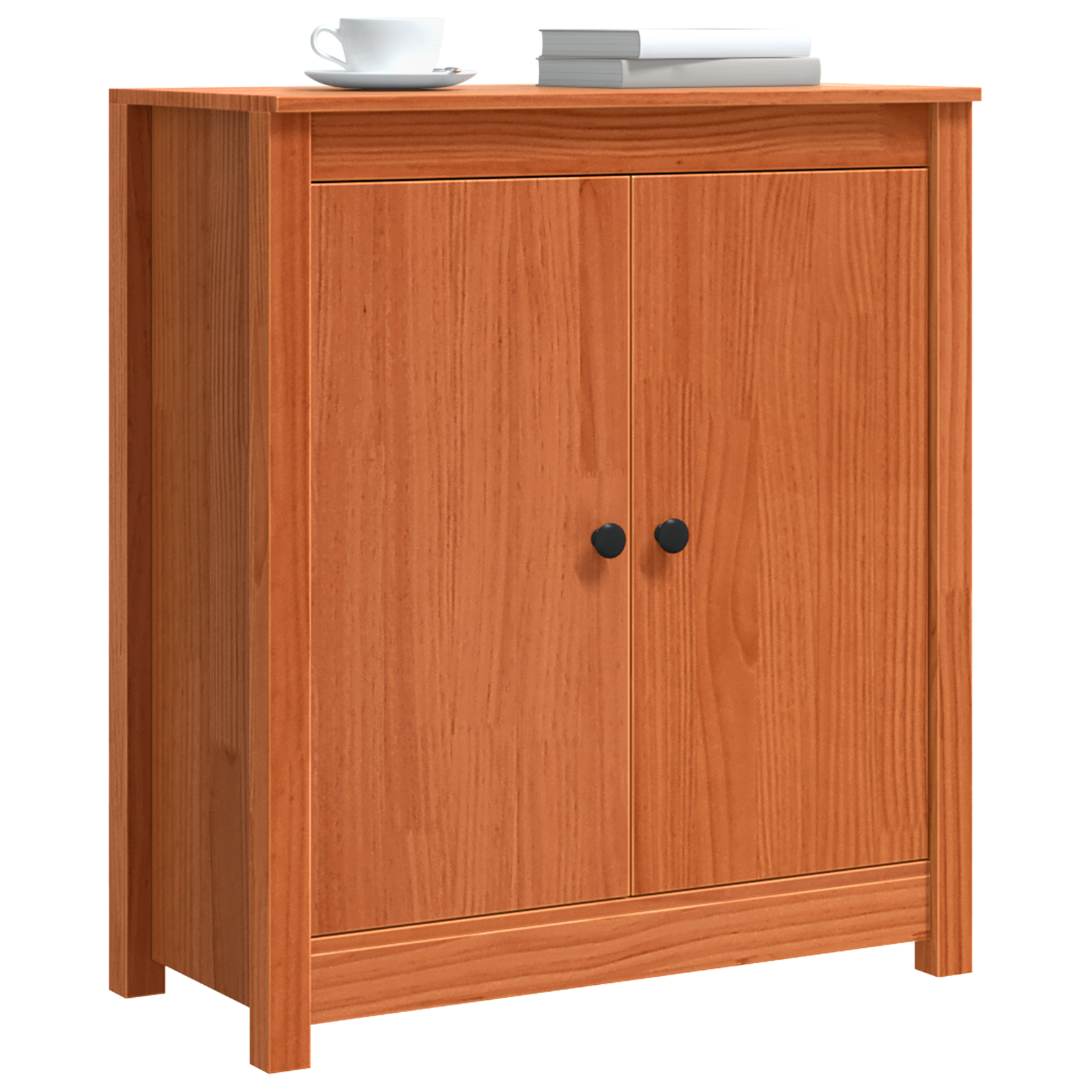 vidaXL Dressoir met opslag met de deur Bruin 70 x 35 x 80 cm Massief grenenhout