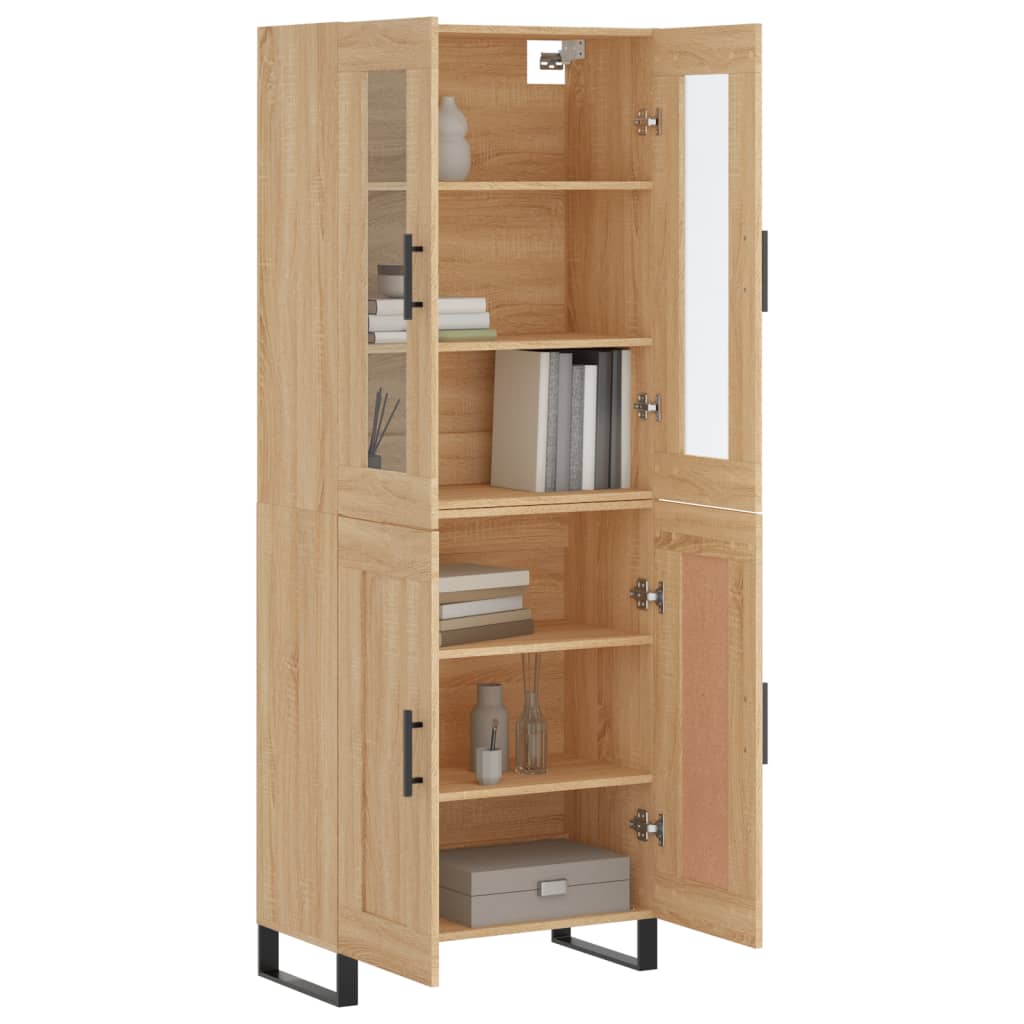 vidaXL Hoge kast 69,5x34x180 cm bewerkt hout sonoma eikenkleurig