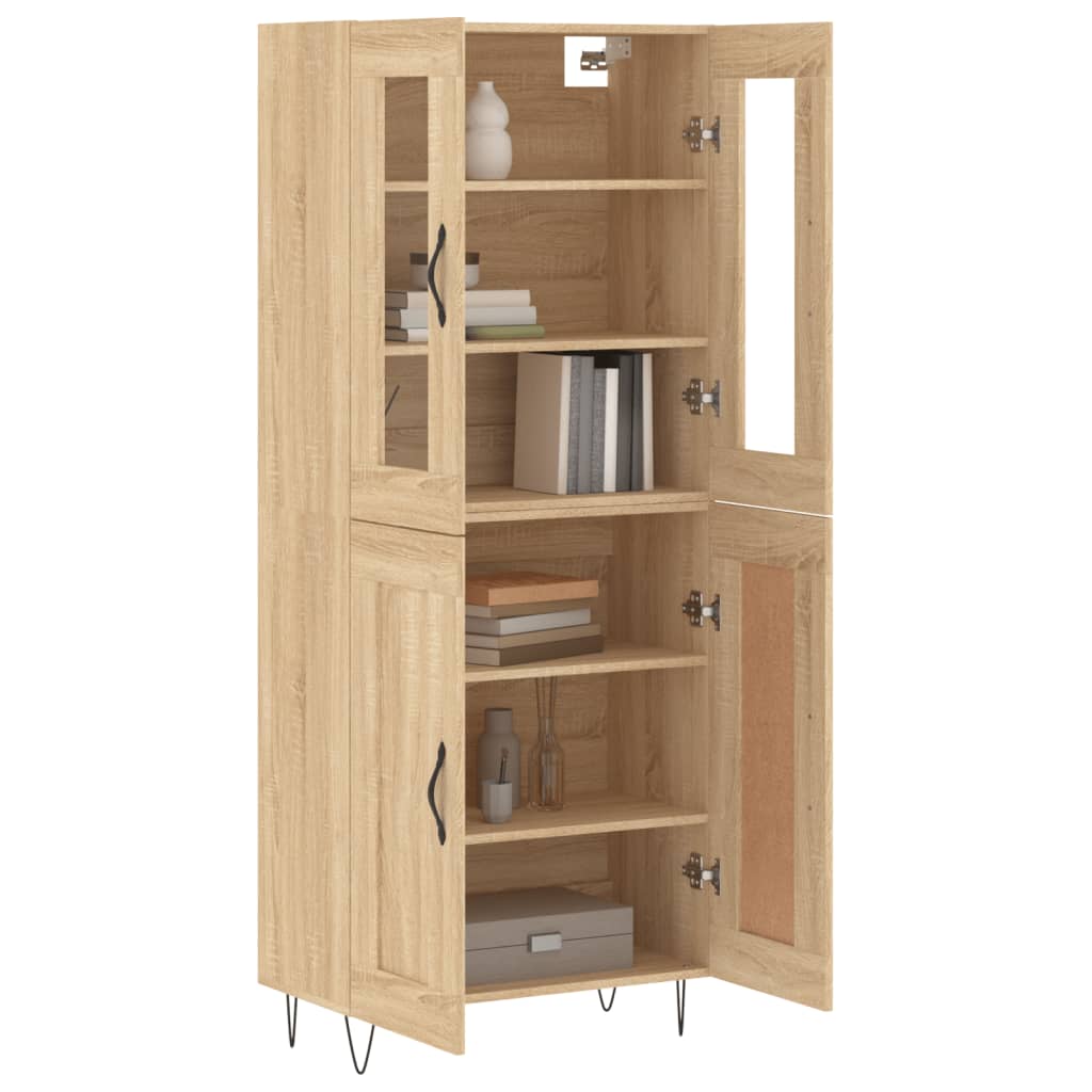 vidaXL Hoge kast 69,5x34x180 cm bewerkt hout sonoma eikenkleurig