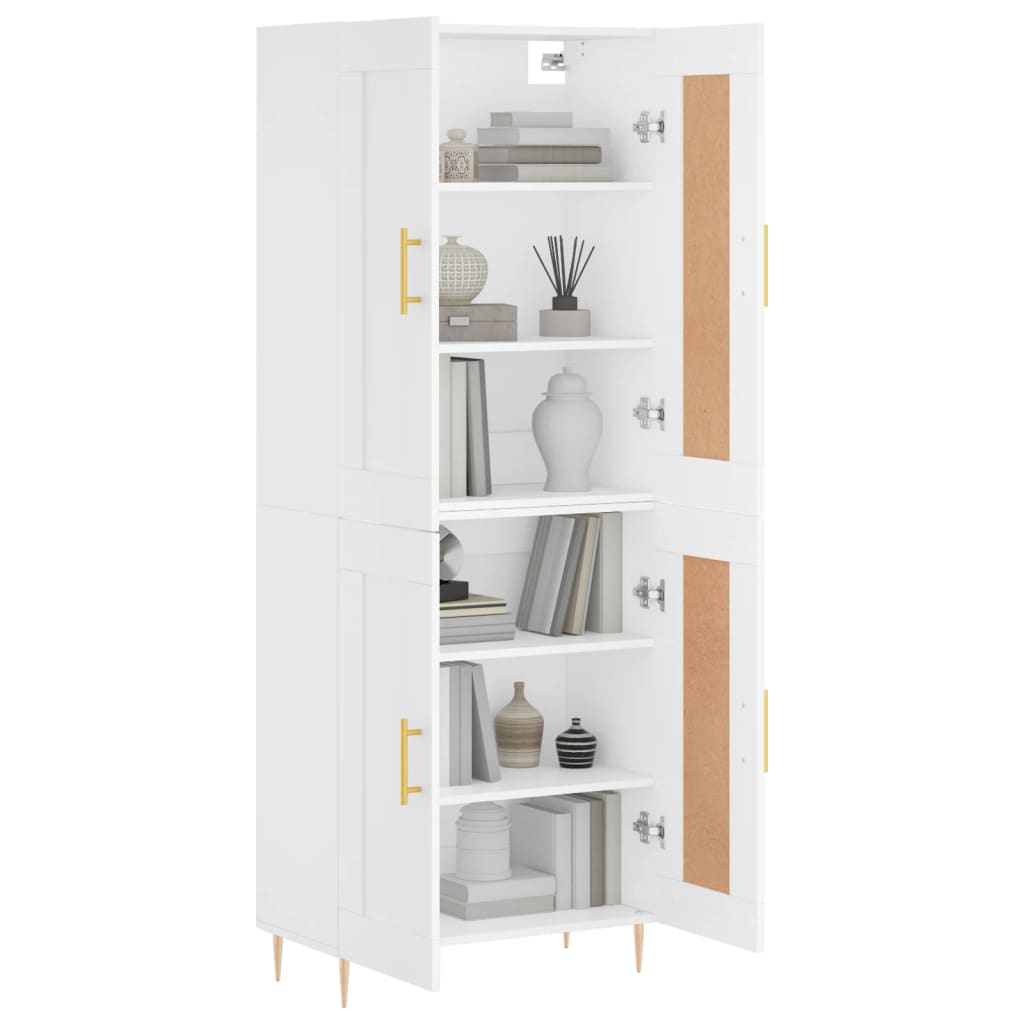 vidaXL Hoge kast 69,5x34x180 cm bewerkt hout wit