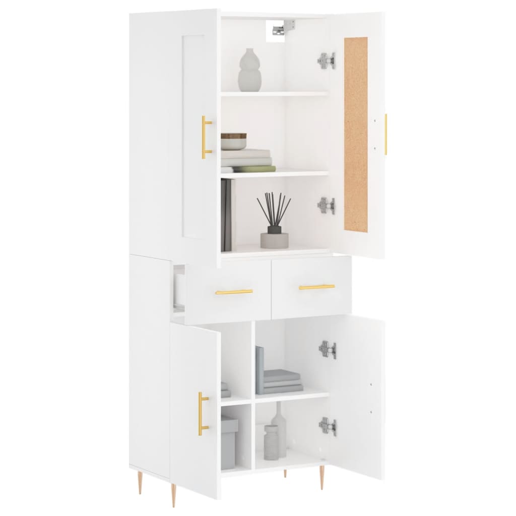 vidaXL Hoge kast 69,5x34x180 cm bewerkt hout wit