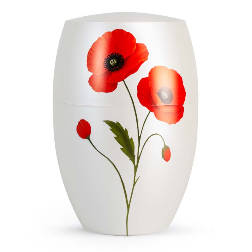 Urnwebshop Biologisch Afbreekbare Infinity Designer Urn Klaproos (4 liter)