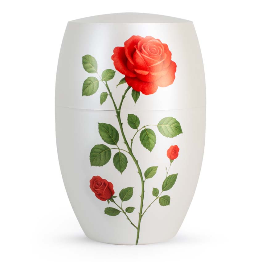Urnwebshop Biologisch Afbreekbare Infinity Designer Urn Rode Roos (4 liter)