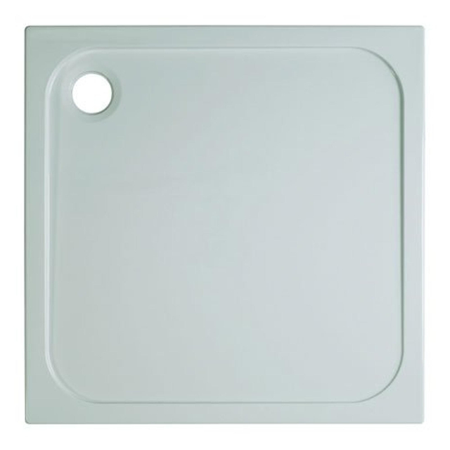 Crosswater Shower Tray douchebak 76x76x4.5cm vierkant met antikalkbehandeling afvoer 90mm wit SR000S760
