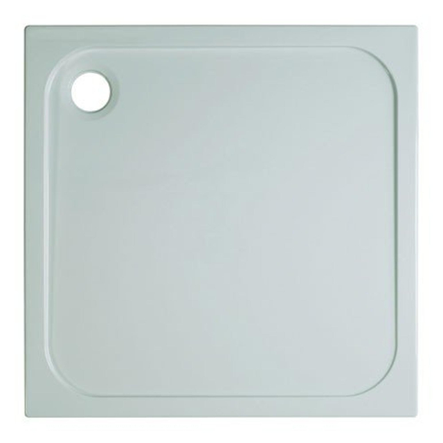 Crosswater Shower Tray douchebak 90x90x4.5cm vierkant met antikalkbehandeling afvoer 90mm wit SR000S900