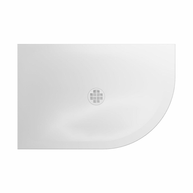 Crosswater Creo Offset Douchebak - 100x80x2.5cm - kwartrond - rechts - wit CRQ800X1000RHW