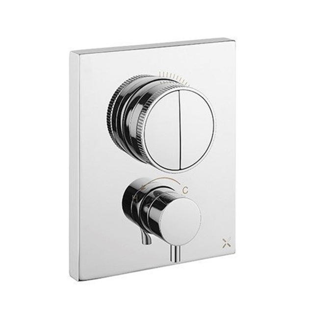 Crosswater Crossbox inbouw douchekraan thermostatisch 2 functies inclusief inbouwdeel chroom PROCBPUSH1500LBPC