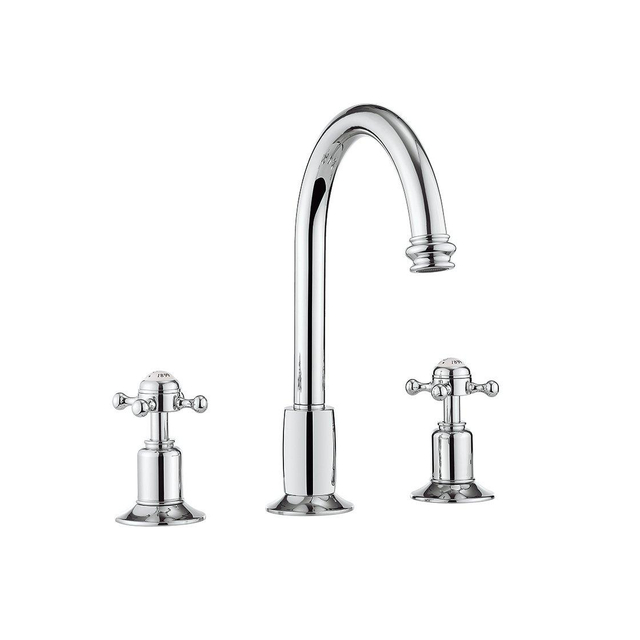 Crosswater Belgravia Wastafelkraan - hoog - 3 gats - kruisgreep - chroom BL135DPC