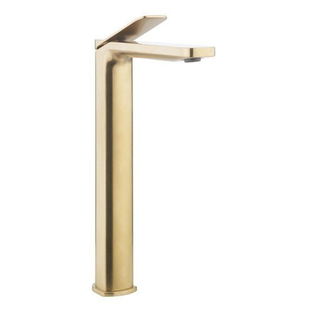 Crosswater Glide II Wastafelkraan opbouw - hoog - hendel - geborsteld messing GD112DNF