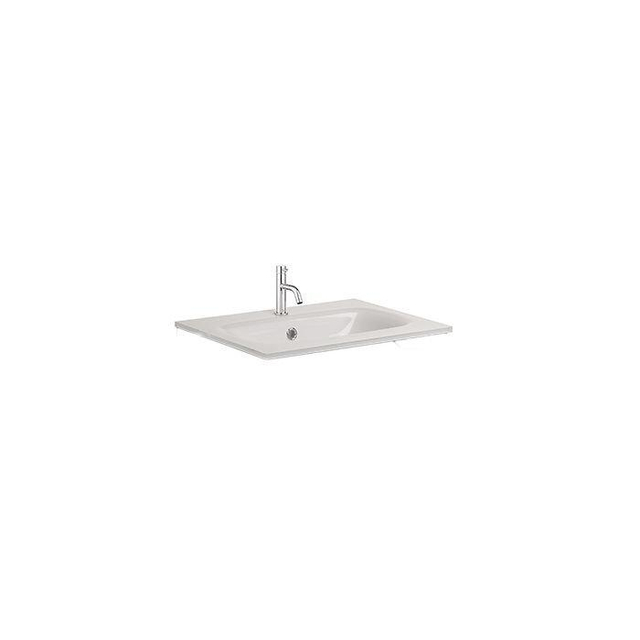 Crosswater Glide II Wastafel inbouw - kraangat - 50x45x1cm - glas - wit GL0511SIW_V2