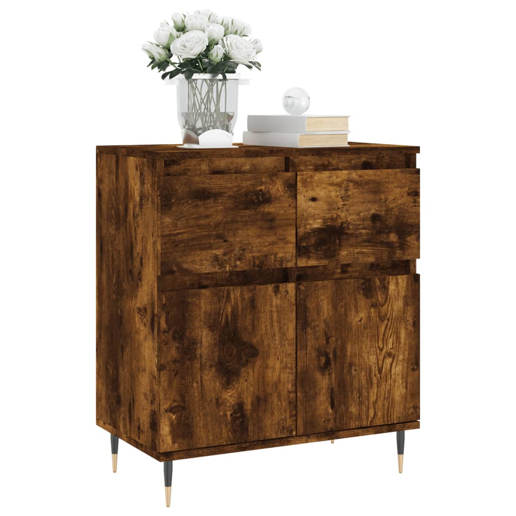 vidaXL Dressoir 60x35x70 cm bewerkt hout gerookt eikenkleurig