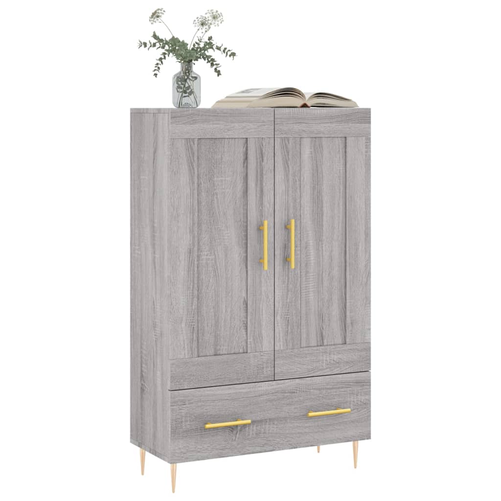 vidaXL Hoge kast 69,5x31x115 cm bewerkt hout grijs sonoma eikenkleurig