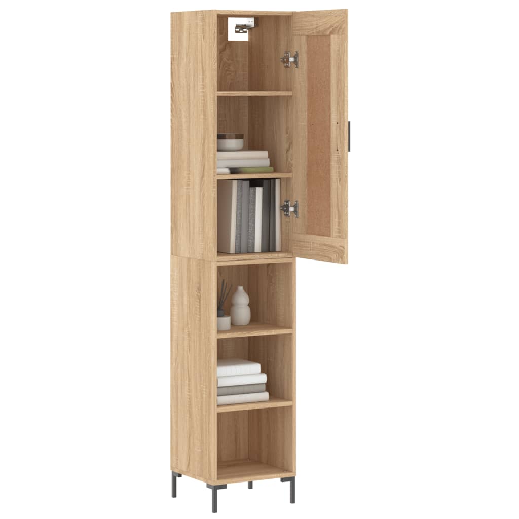 vidaXL Hoge kast 34,5x34x180 cm bewerkt hout sonoma eikenkleurig