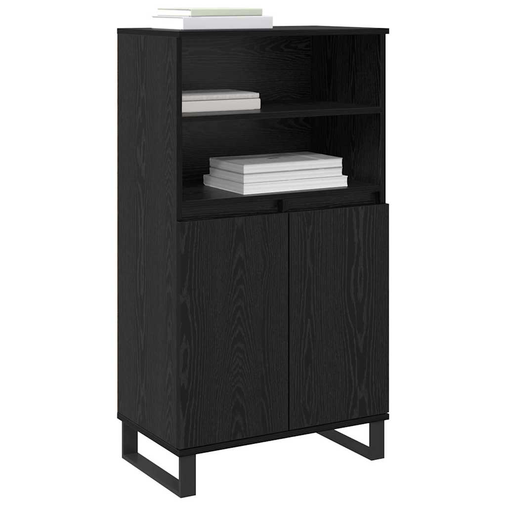 vidaXL Highboard met plank met opslag met de deur Zwart 60 x 36 x 110 cm Bewerkt hout