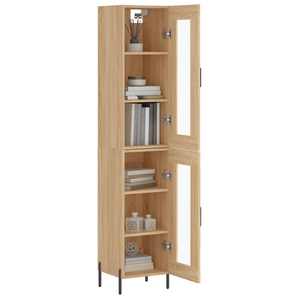 vidaXL Hoge kast 34,5x34x180 cm bewerkt hout sonoma eikenkleurig
