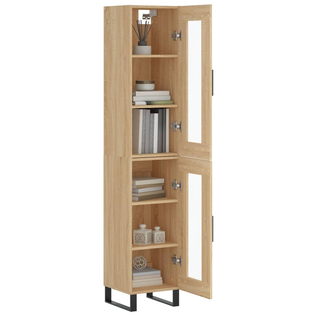 vidaXL Hoge kast 34,5x34x180 cm bewerkt hout sonoma eikenkleurig