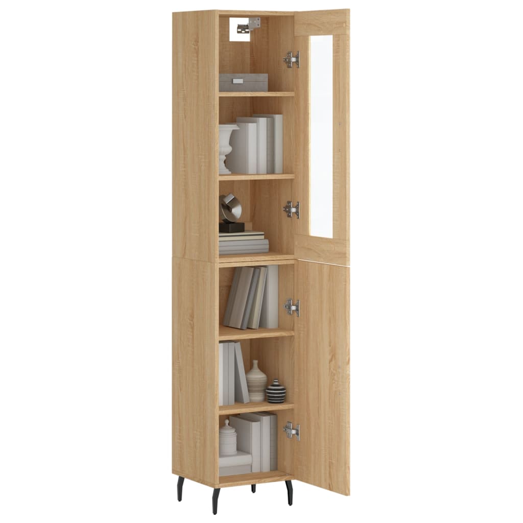 vidaXL Hoge kast 34,5x34x180 cm bewerkt hout sonoma eikenkleurig