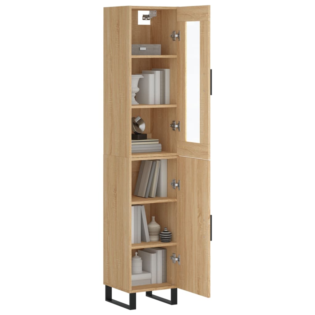 vidaXL Hoge kast 34,5x34x180 cm bewerkt hout sonoma eikenkleurig