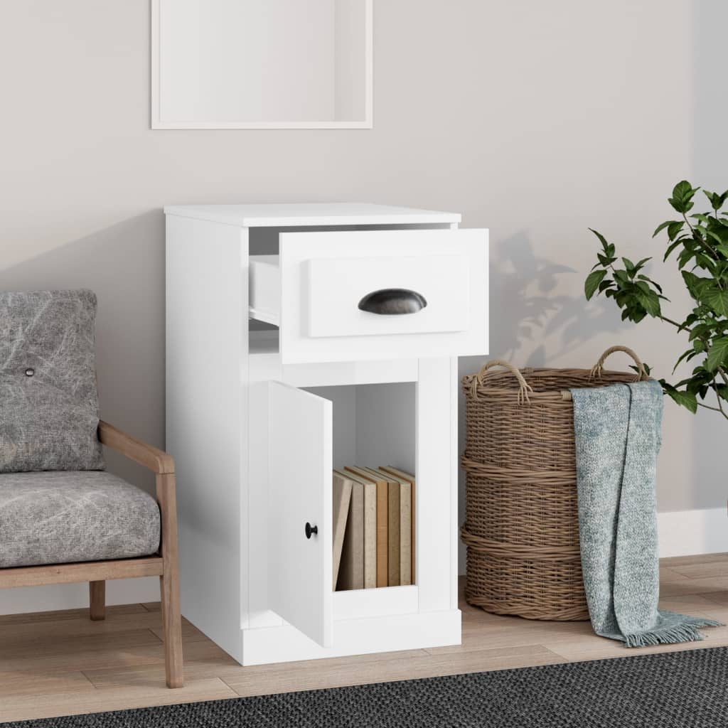 vidaXL Bijzetkast met lade 40x50x75 cm bewerkt hout wit