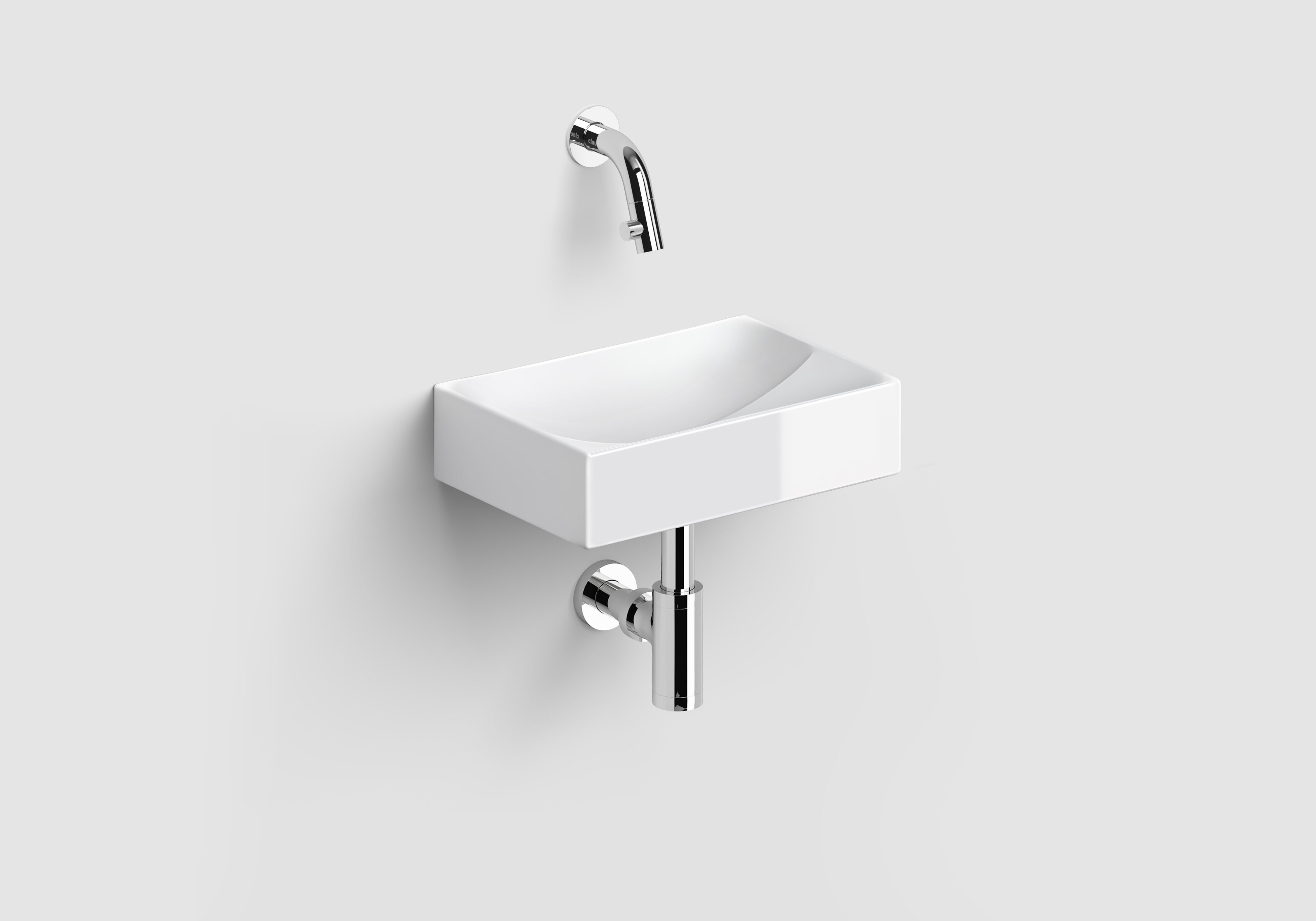Clou Vale keramische fontein 28cm wit glans met Kaldur toiletkraan chroom